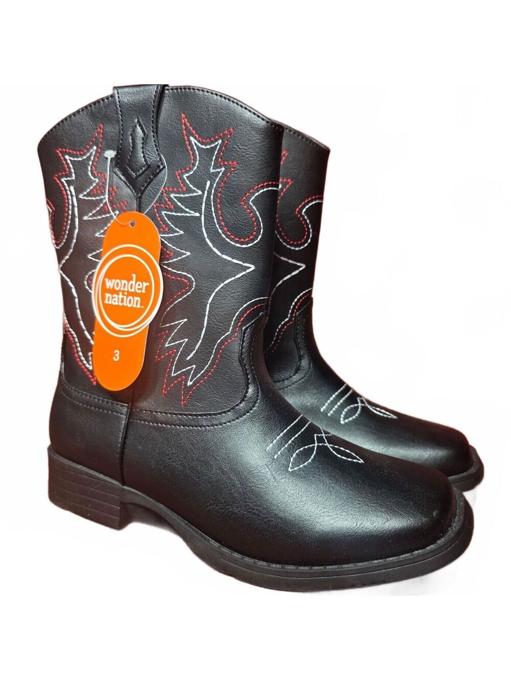NWT Youth 3 Black and red Cowboy Boots